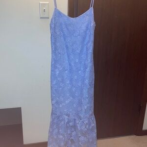 Banana Republic Lavender Lace Maxi Dress with Ruffle Hem